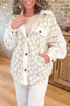 Floral Lace Button Front Shacket