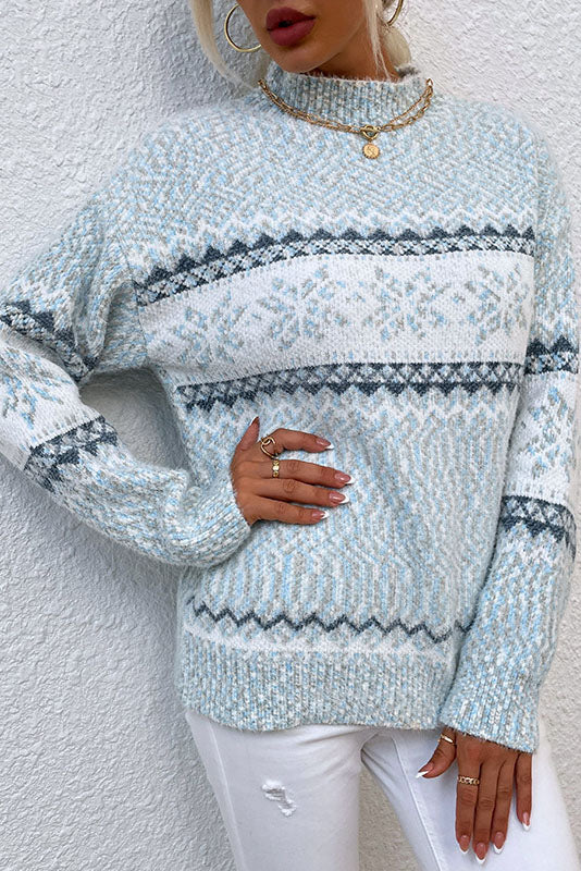 Snowflake Pattern Fair Isle Sweater
