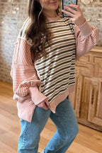 Casual Striped Oversized Sweatshirt