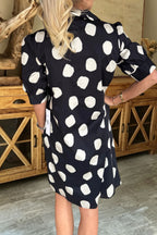 Polka Dot V-Neck Shirt Dress