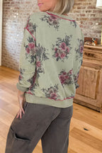 Vintage Floral Printed Sweatshirt