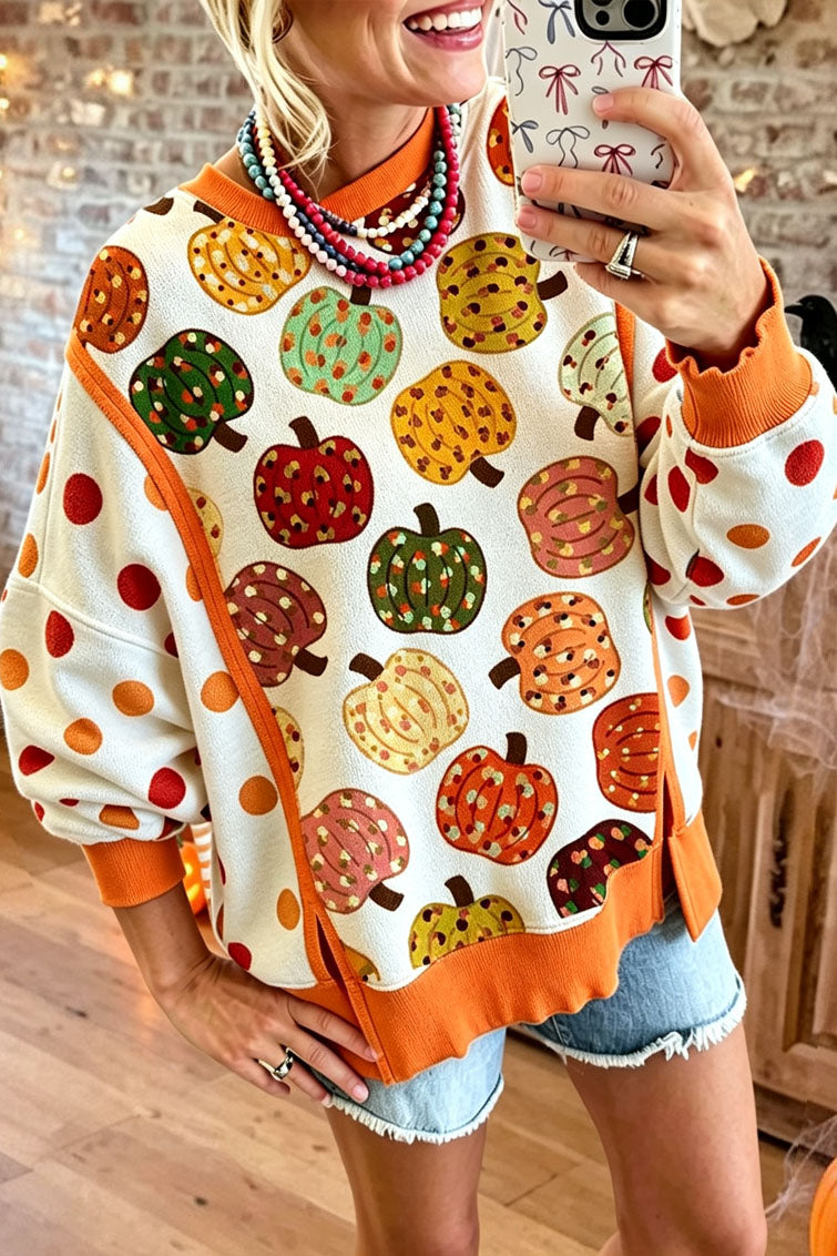 Pumpkin Polka Dot Sweatshirt