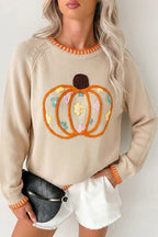 Halloween Floral Pumpkin Sweater