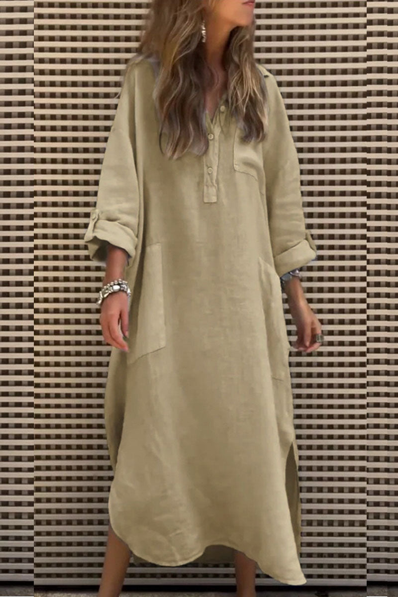 Casual Loose Linen Maxi Dress