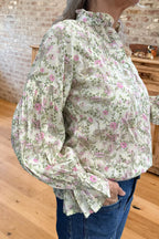 Floral Ruffle Long Sleeve Blouse