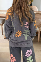 Causal Floral Applique Sweatshirt