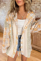 Plaid Patchwork Button Down Coat