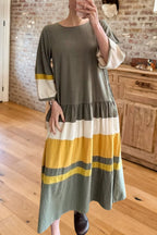 Striped Tiered Maxi Dress