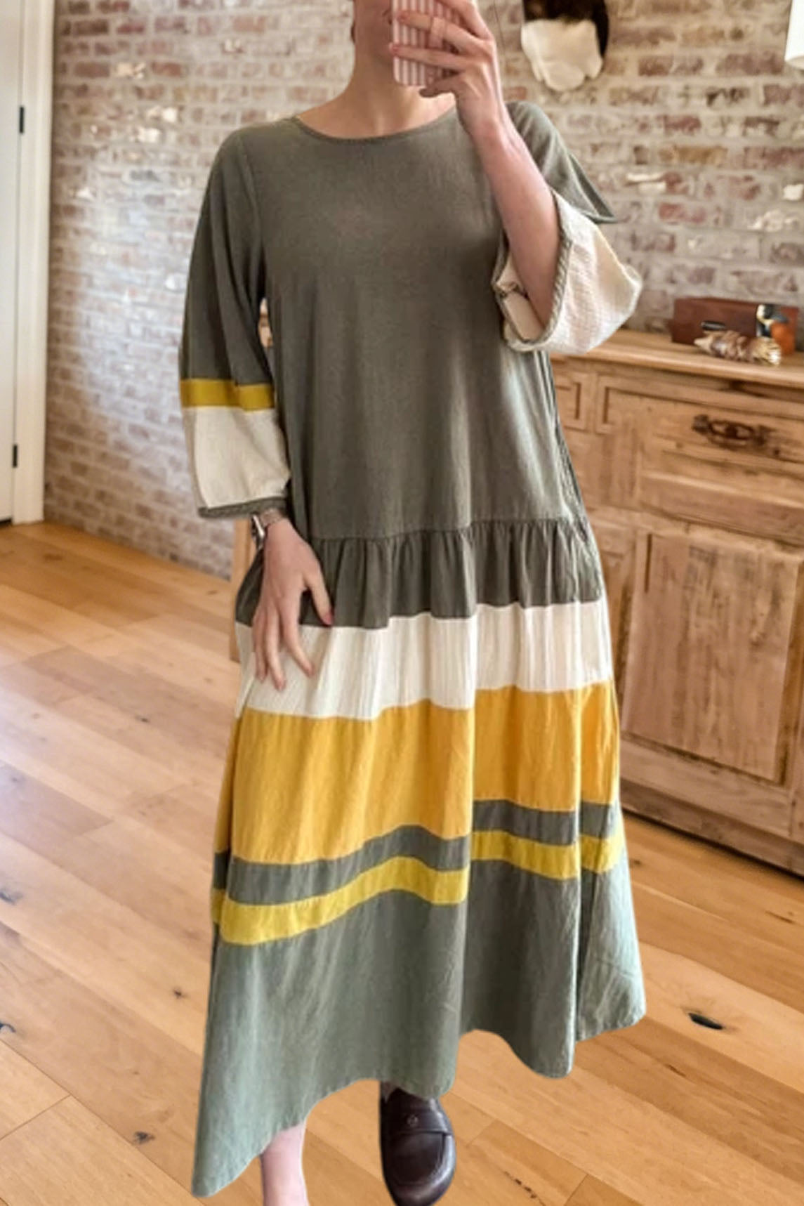 Striped Tiered Maxi Dress