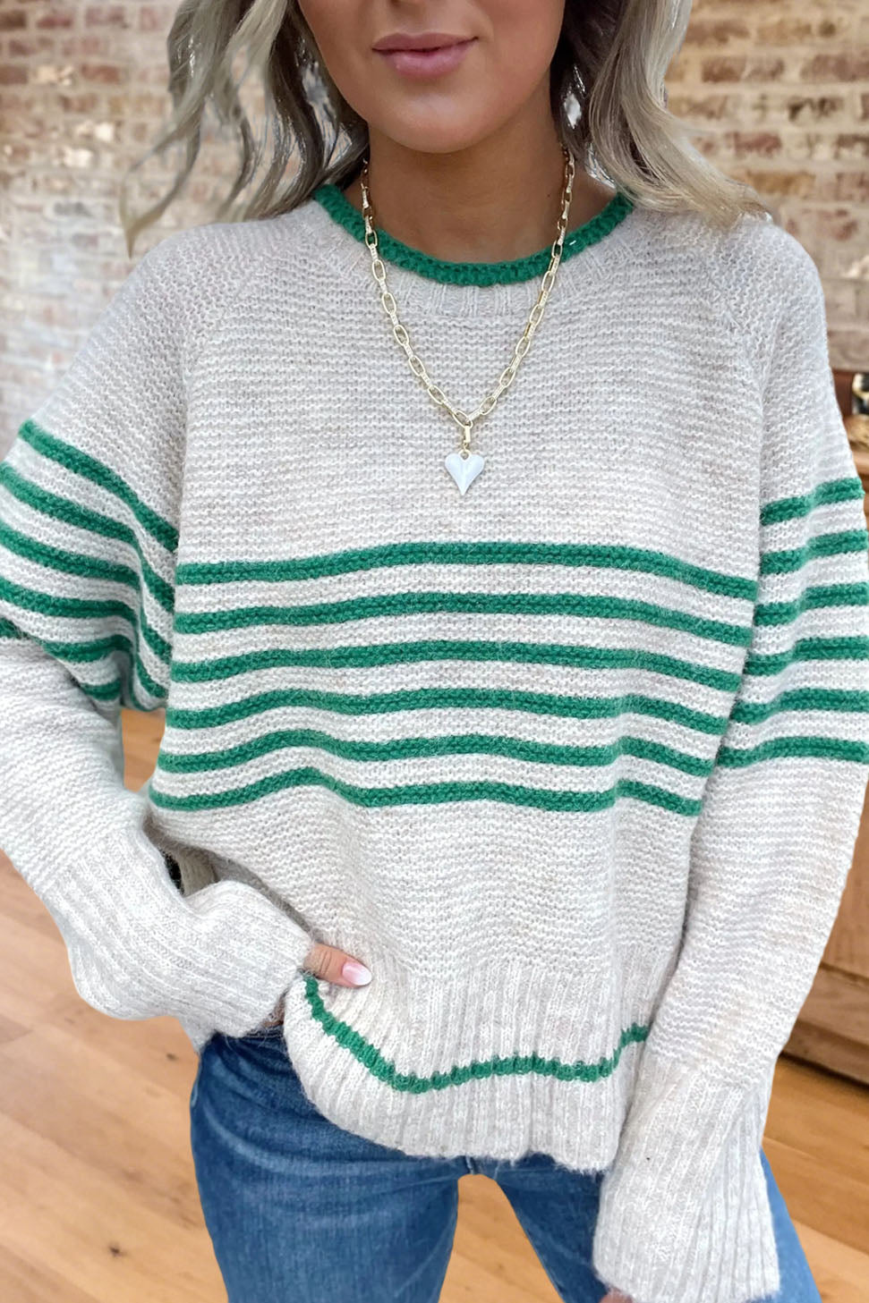 Causal Striped Crew Neck Sweater