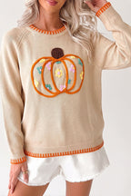 Halloween Floral Pumpkin Sweater