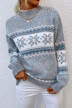 Snowflake Pattern Fair Isle Sweater