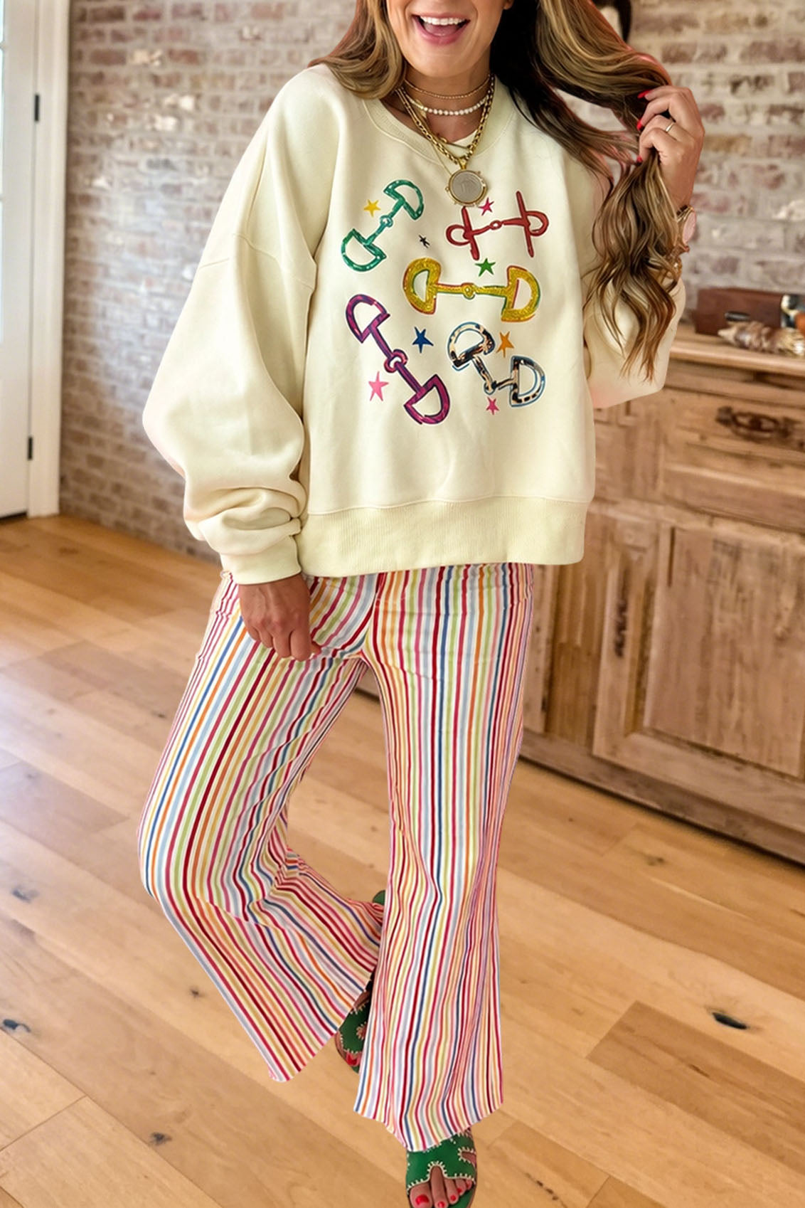 Equestrian Graphic Crew Sweatshirt