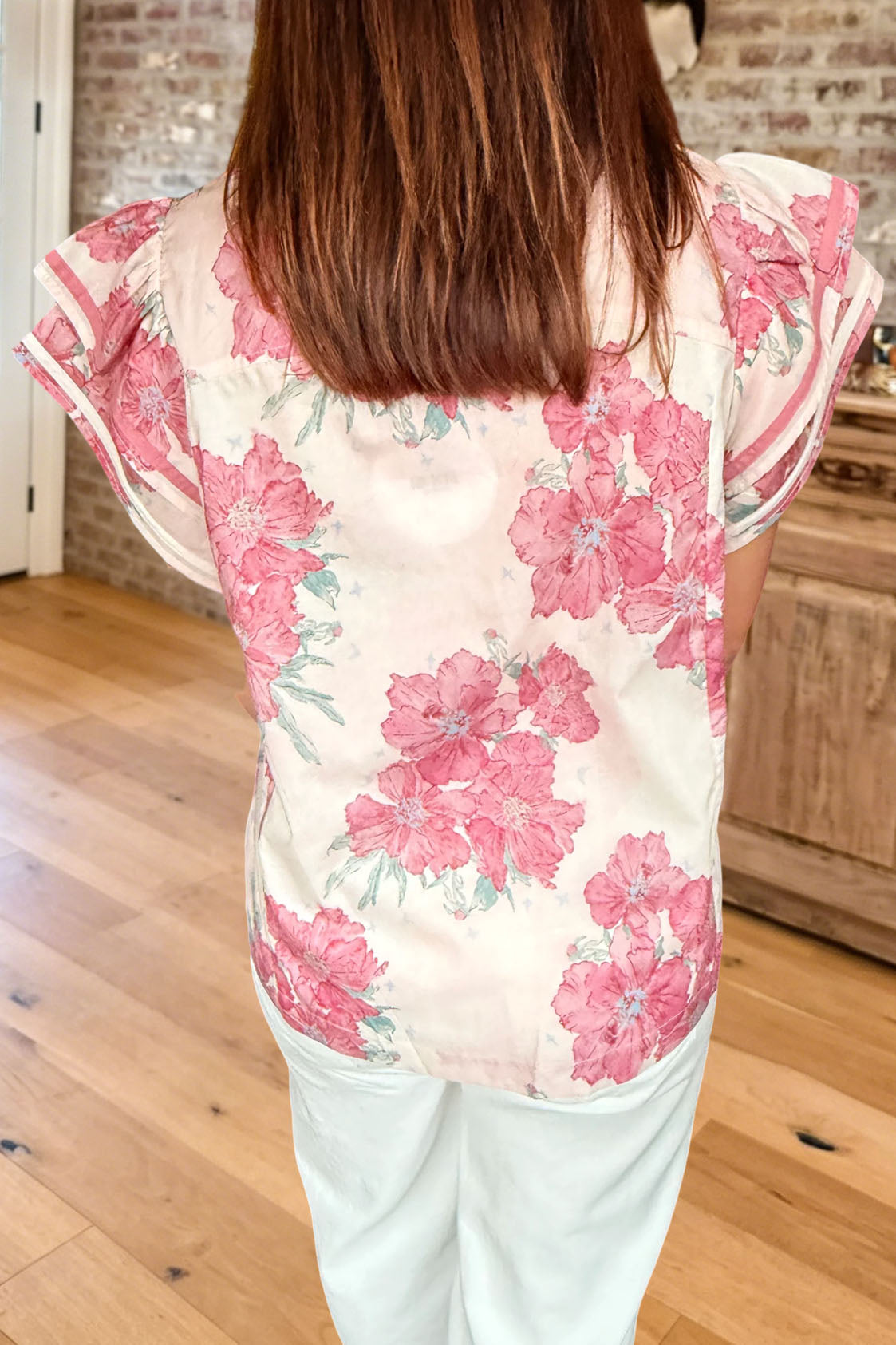 Floral Ruffled Tiered Sleeve Top