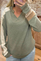 Causal Waffle Colorblock Top