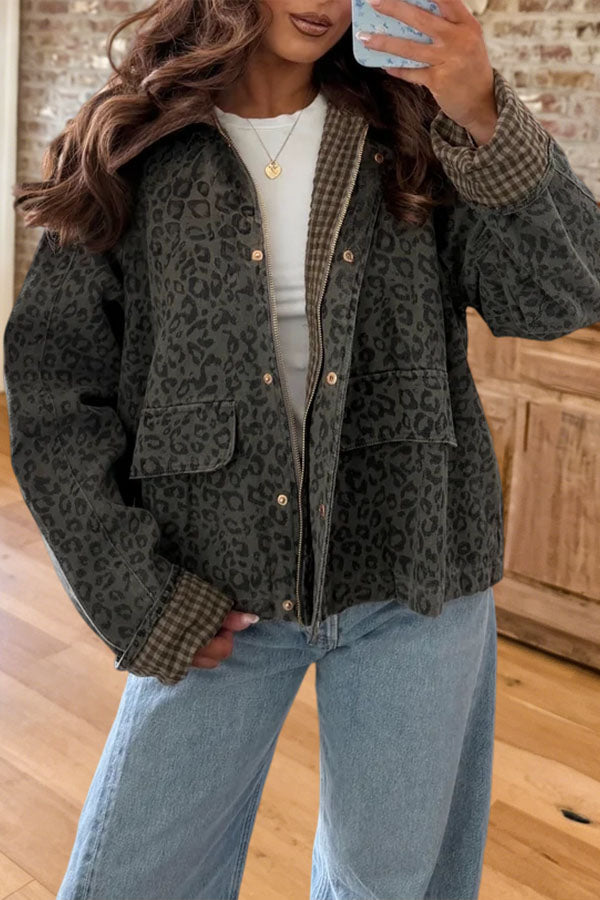 Leopard Print Zip Jacket