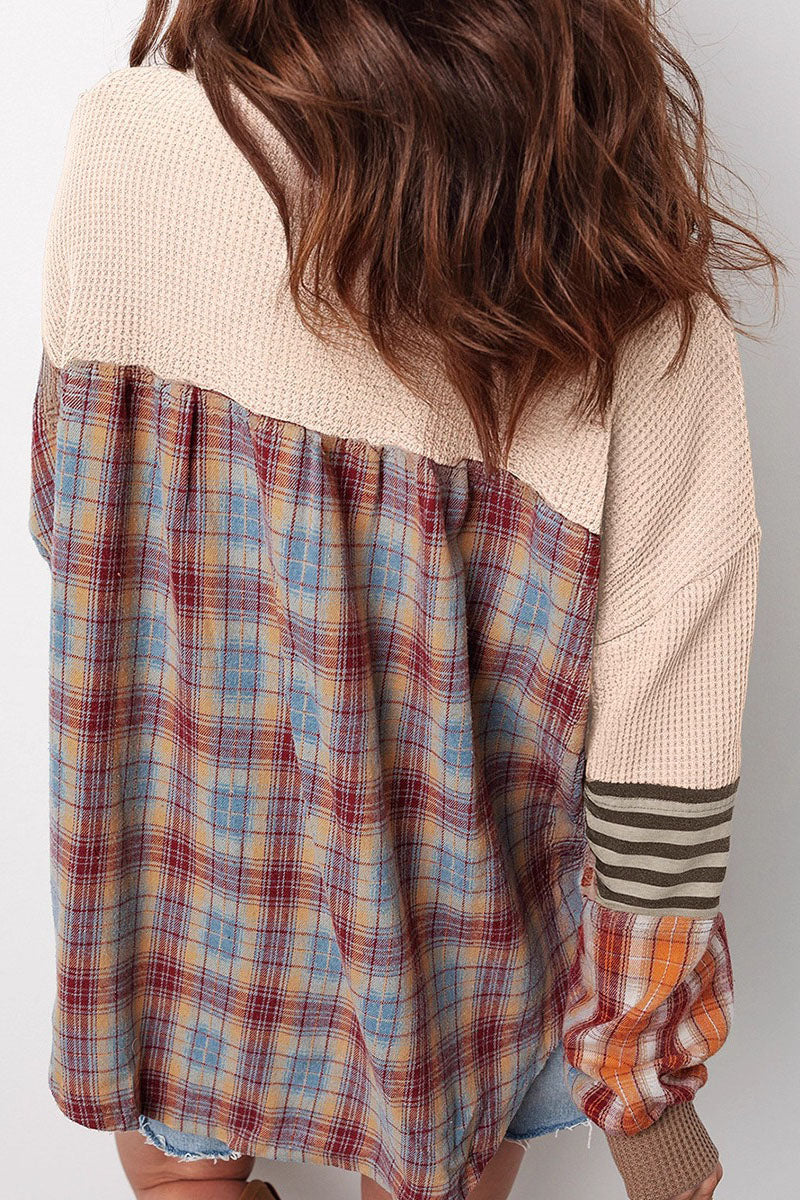 Waffle Patchwork Henley Top