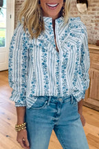 Floral Ruffle Trim Blouse