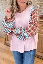 Plaid Patchwork Lantern Top