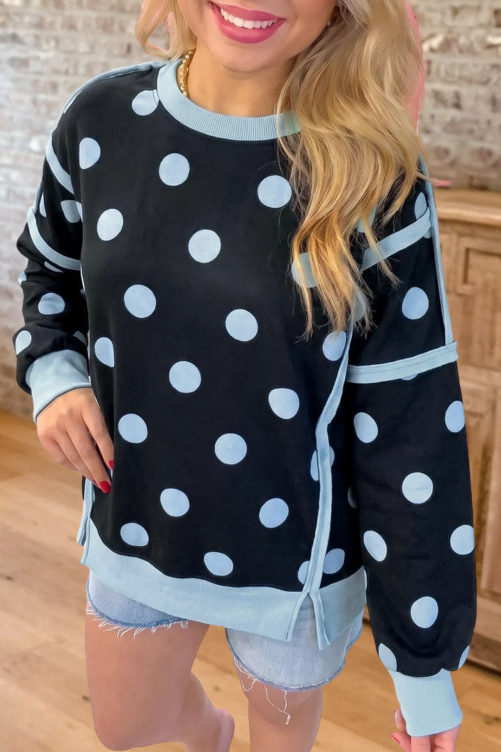 Polka Dot Crewneck Sweatshirt（Light Fleece）