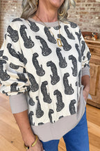 Cheetah Print Crewneck Sweatshirt