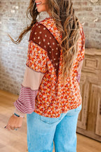 Patchwork Floral Long Sleeve Top