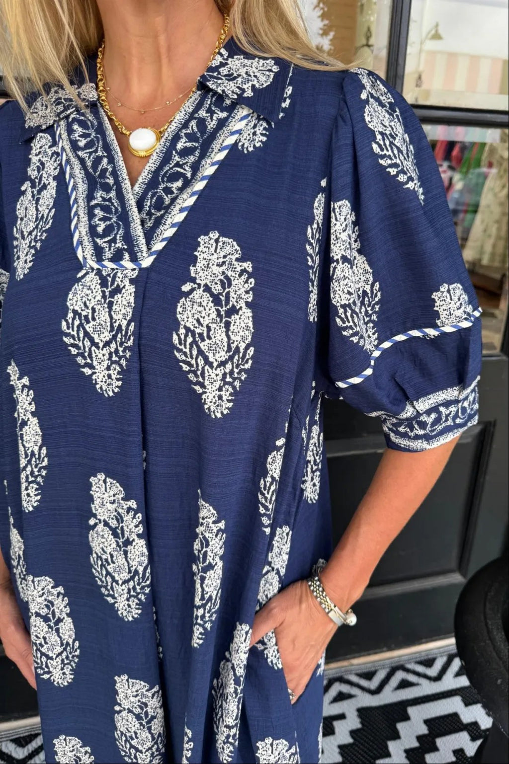 Floral Print Short Sleeve Maxi Dress