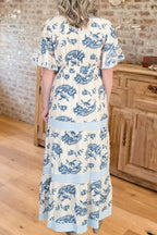 Paisley Print Belted Maxi Dress