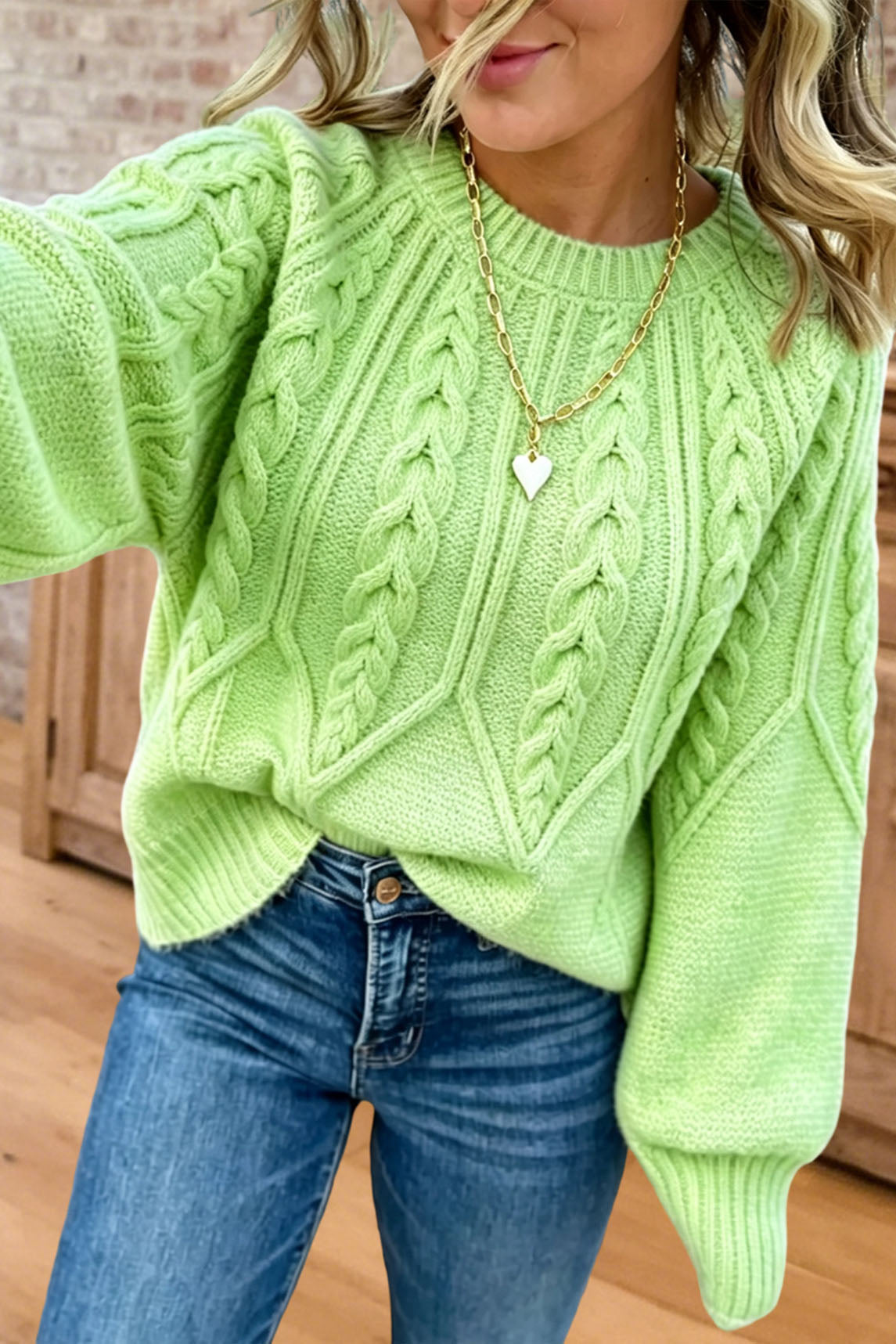 Cozy Cable Knit Crewneck Sweater