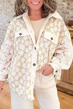 Floral Lace Button Front Shacket
