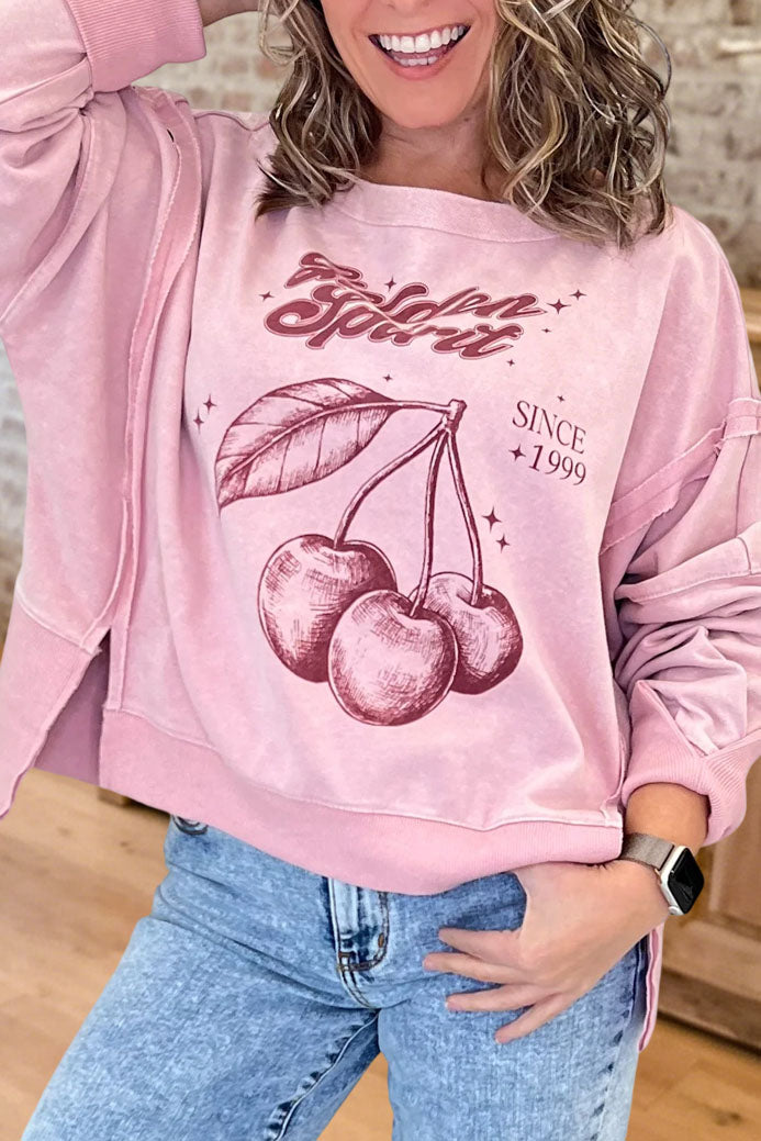 Vintage Cherry Graphic Sweatshirt