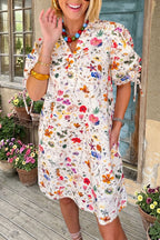 Floral Puff Sleeve Shift Dress