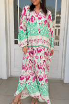 Floral Print Long Sleeve Maxi Dress
