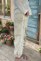 Floral Embroidered Denim Pants