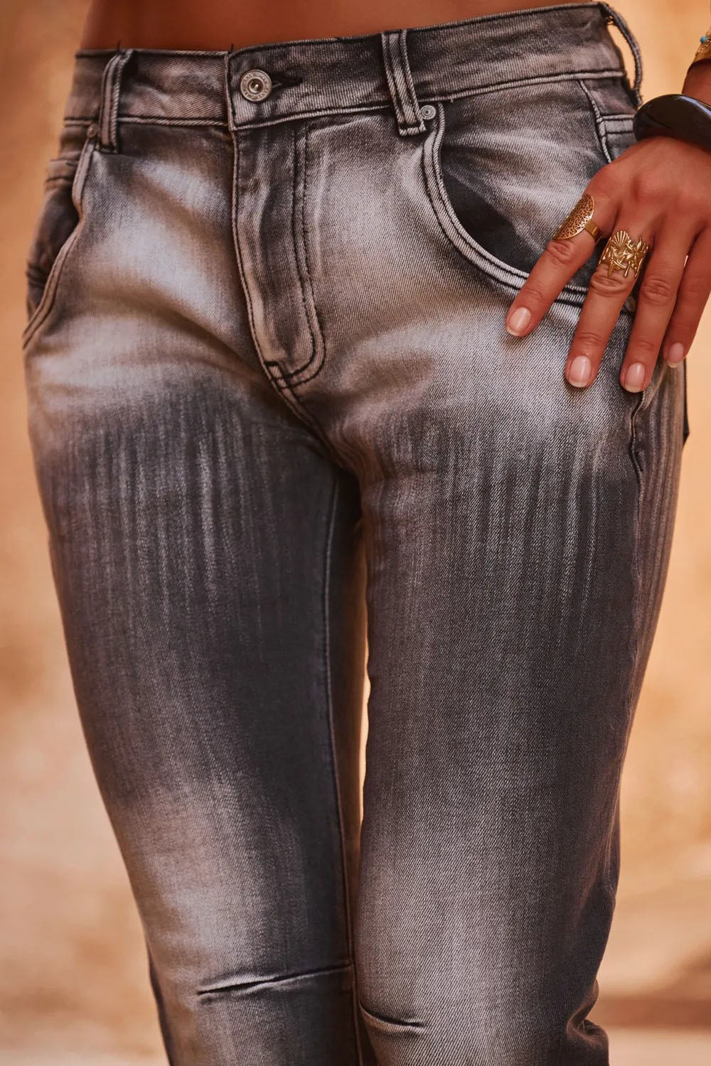 Washed Slim Fit Denim Jeans