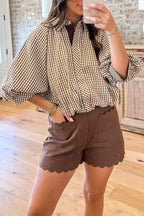 Gingham Plaid Button Down Shirt