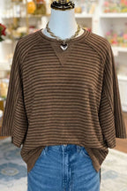 Striped Loose Fit Raglan Top