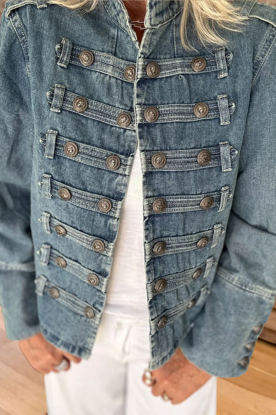 Military Style Denim Jacket