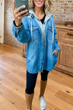 Hooded Layered Denim Jacket