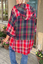Plaid Patchwork Button Down Shirt