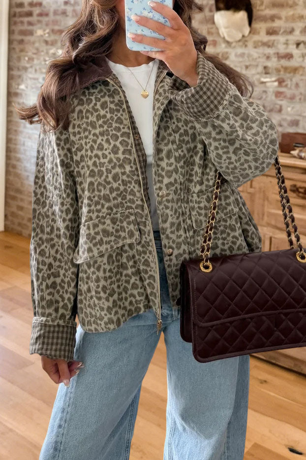 Leopard Print Zip Jacket