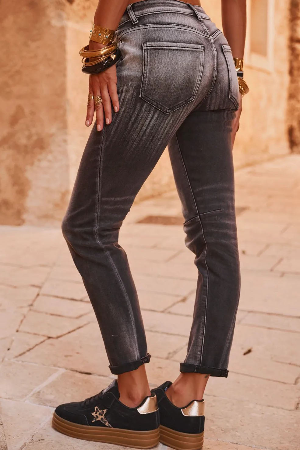 Washed Slim Fit Denim Jeans