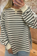 Striped Crew Neck Knit Top