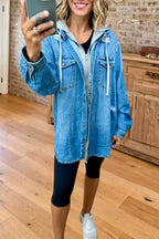 Hooded Layered Denim Jacket