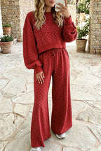 Causal Polka Dot Sweatshirt Set
