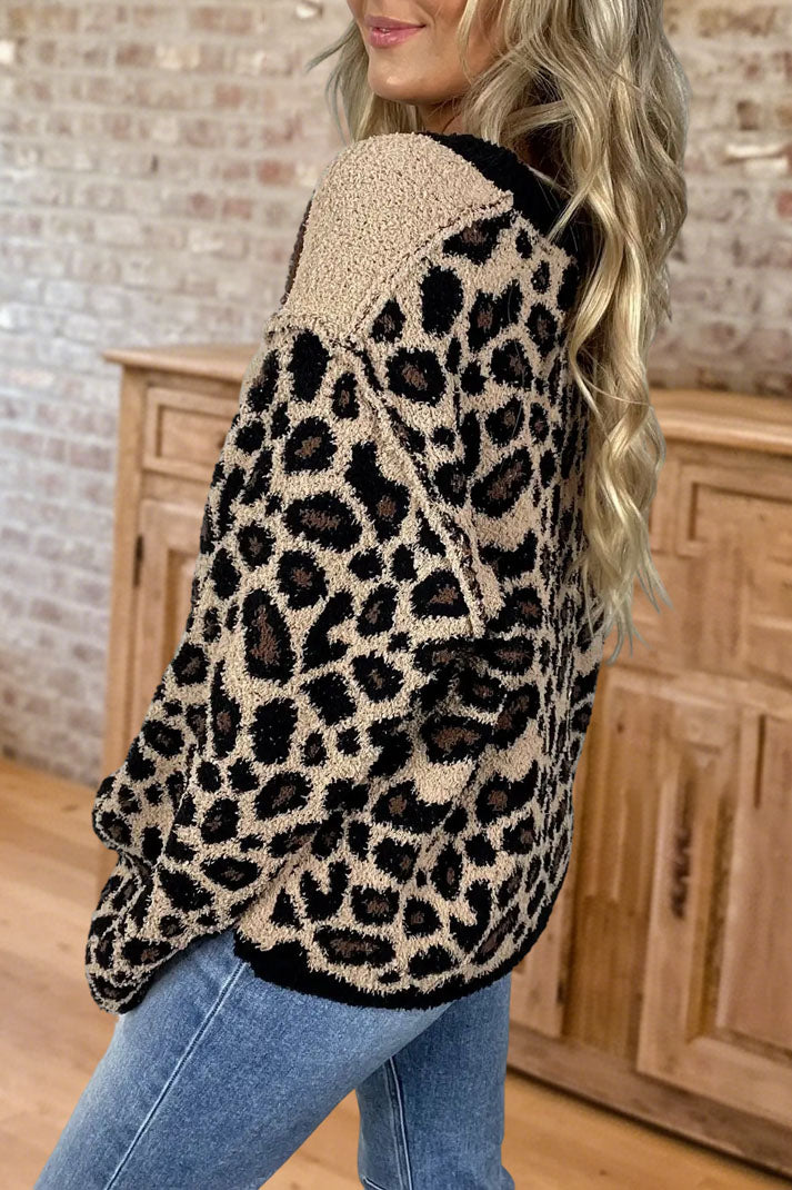 Leopard Star Patchwork Sweater