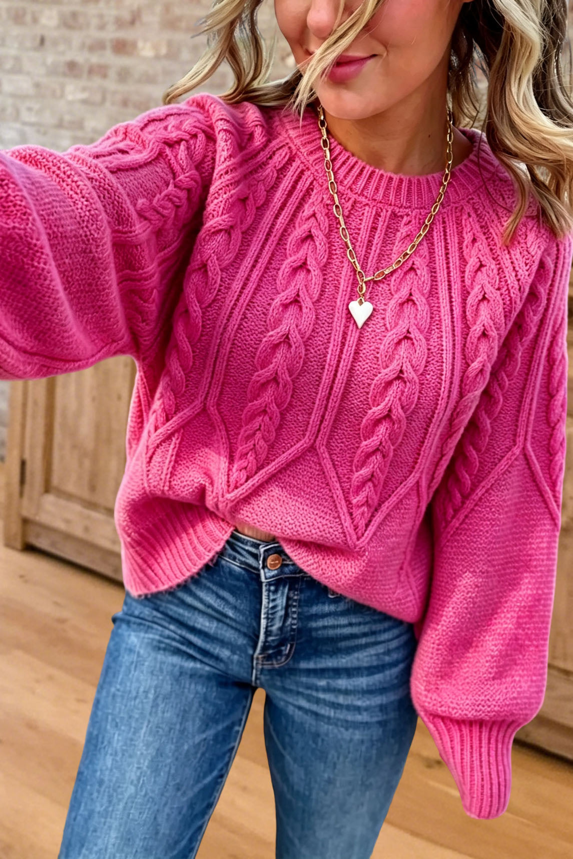 Cozy Cable Knit Crewneck Sweater