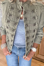 Military Style Denim Jacket