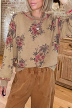 Vintage Floral Printed Sweatshirt