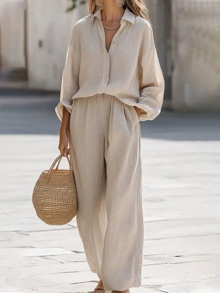 Casual 2-Piece Button-Down Set